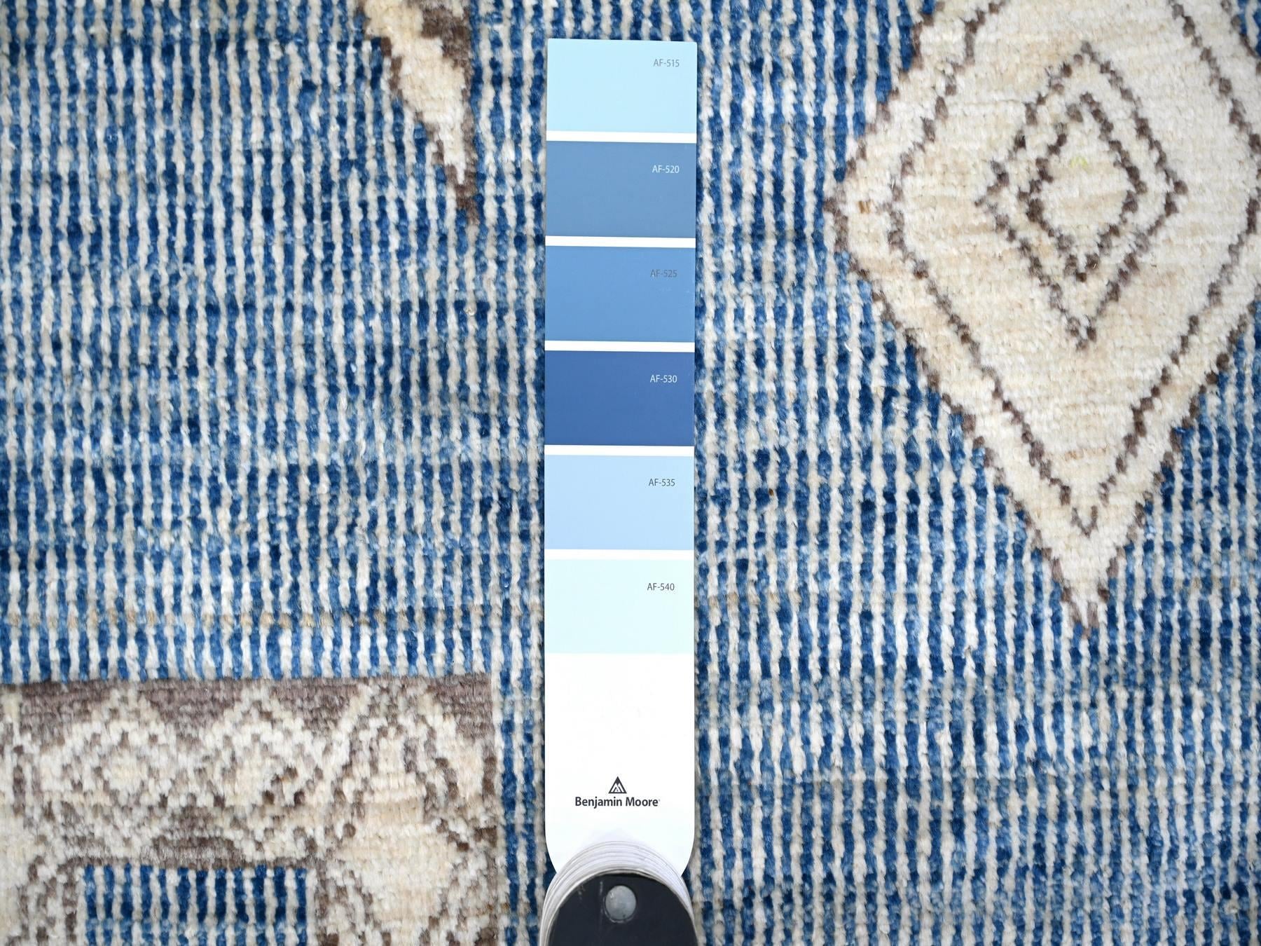 Peshawar hand-knotted wool rug in Blue, 10'0" x 13'9", SKU O088751