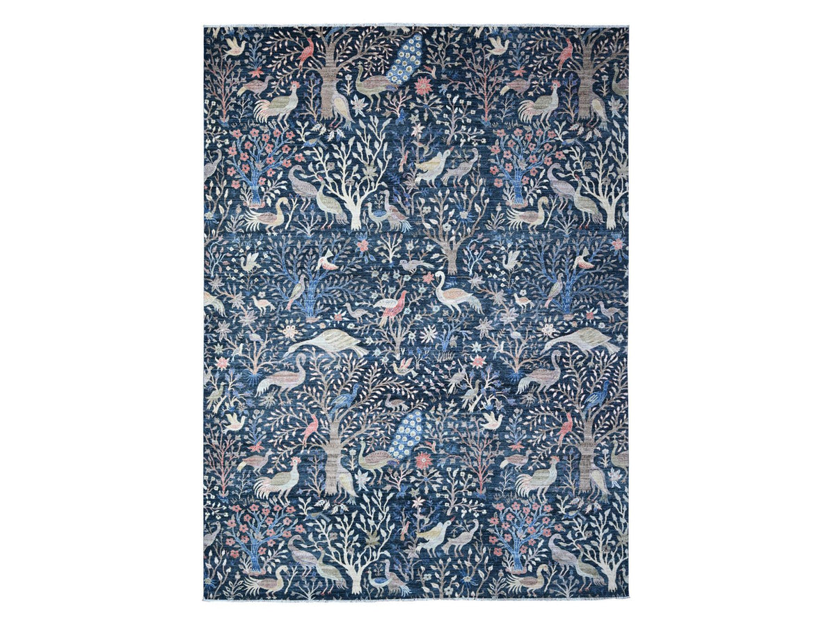 Peshawar hand-knotted wool rug in Blue, 10'0" x 13'7", SKU O088767
