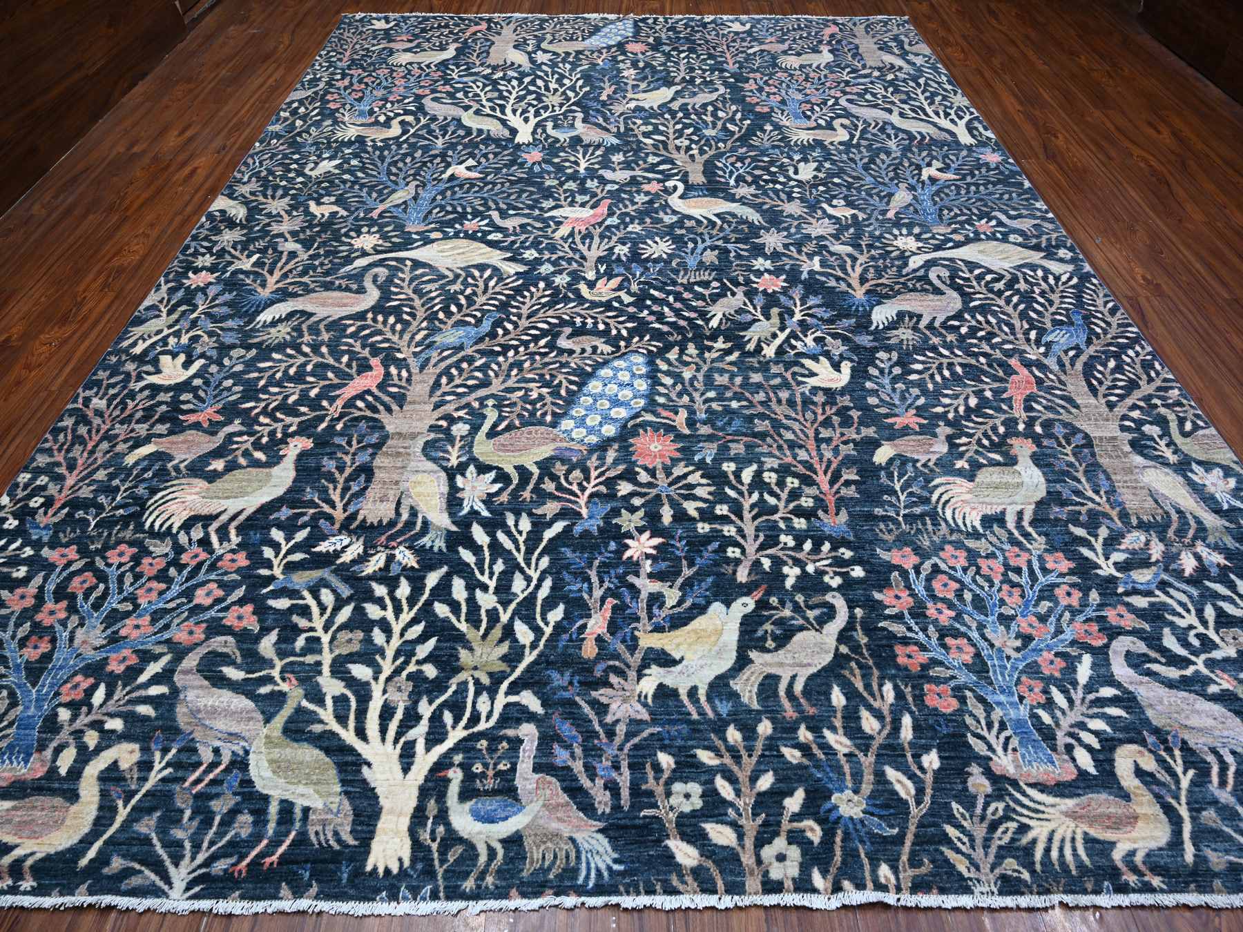 Peshawar hand-knotted wool rug in Blue, 10'0" x 13'7", SKU O088767