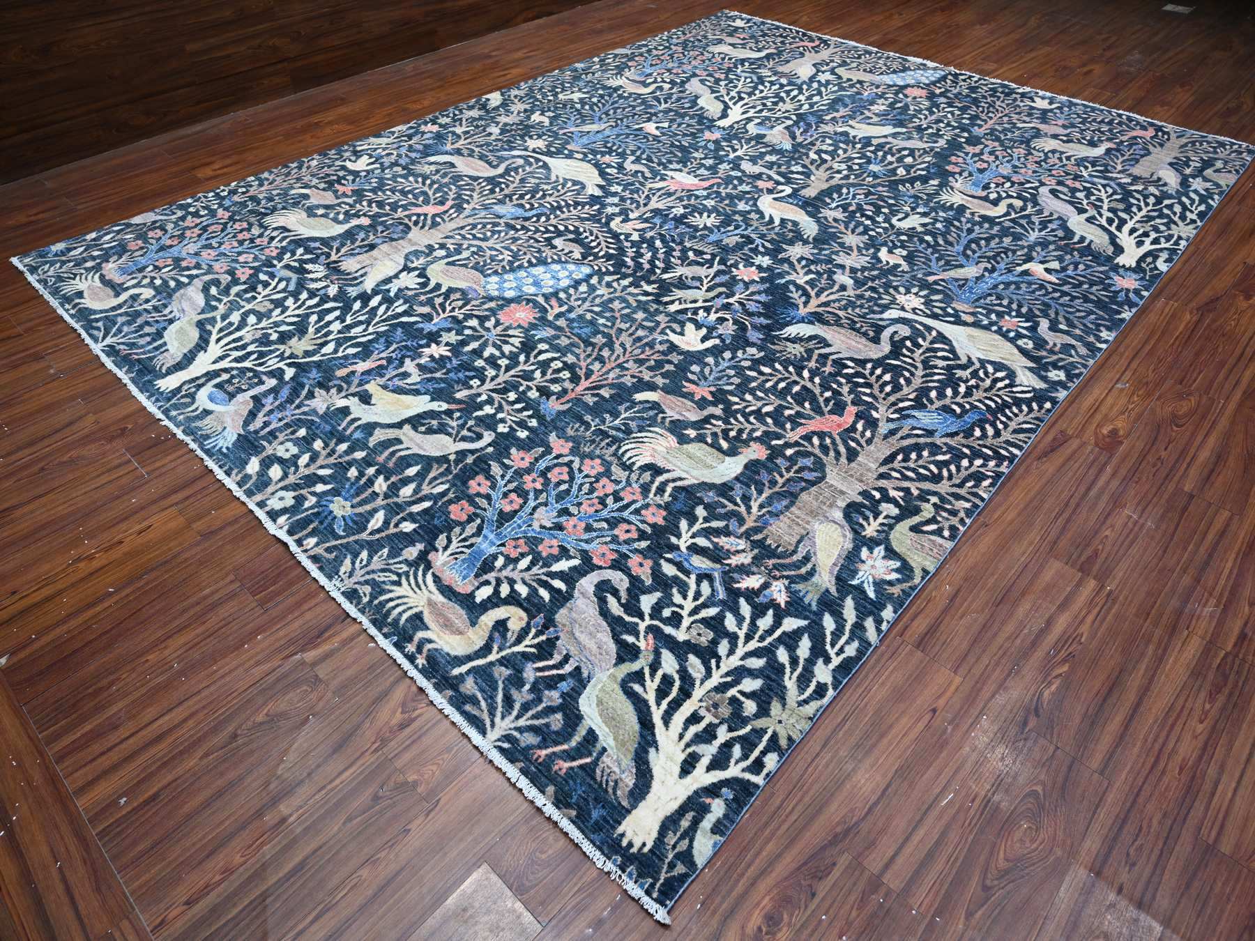 Peshawar hand-knotted wool rug in Blue, 10'0" x 13'7", SKU O088767