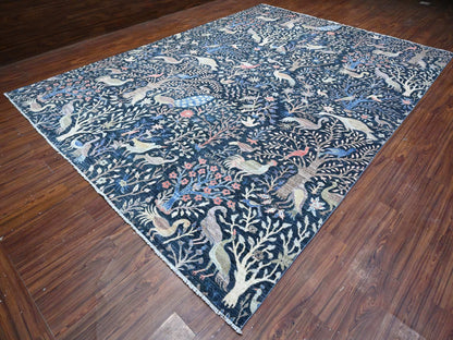 Peshawar hand-knotted wool rug in Blue, 10'0" x 13'7", SKU O088767