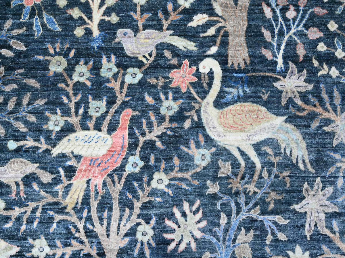 Peshawar hand-knotted wool rug in Blue, 10'0" x 13'7", SKU O088767