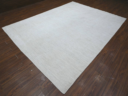 Ivory 8'9" x 11'9" Modern and Contemporary Hand knotted Wool Rug - Sku: O088776