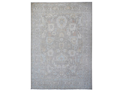 Grey 13'11" x 17'0" Oushak And Peshawar Hand knotted Wool Rug - Sku: O088785