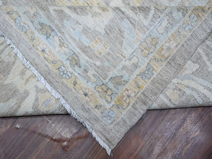 Grey 13'11" x 17'0" Oushak And Peshawar Hand knotted Wool Rug - Sku: O088785