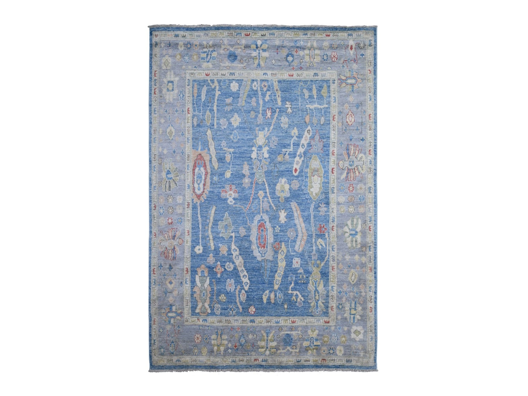 Oushak hand-knotted wool rug in Blue, 5'9" x 8'10", SKU O088799