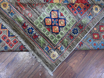 Grey 9'11" x 14'0" Oushak And Peshawar Hand knotted Wool Rug - Sku: O088813