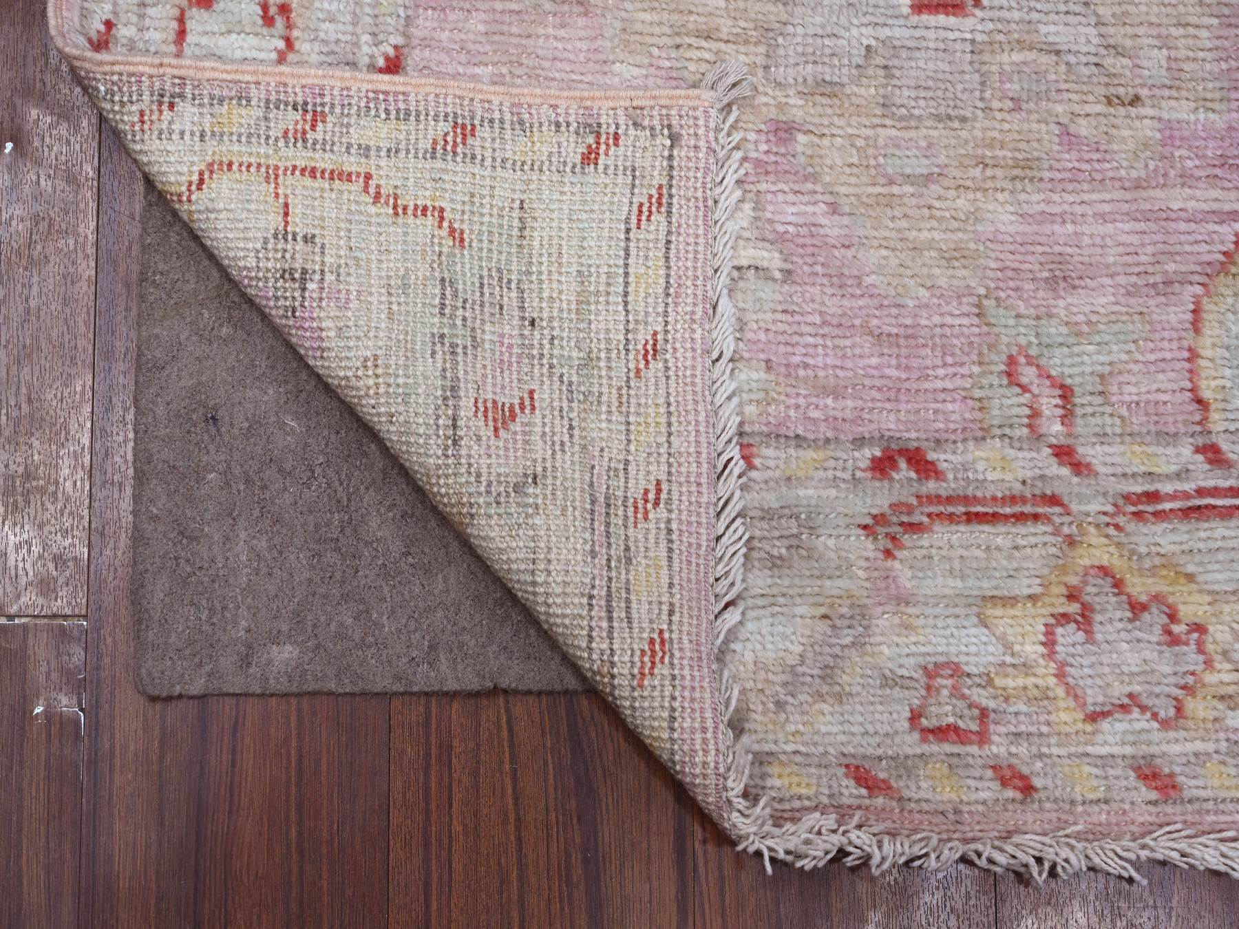 Oushak hand-knotted wool runner in Pink, 2'10" x 11'6", SKU O088821
