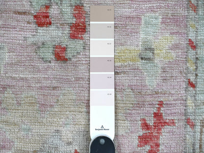 Pink 2'10" x 11'6" Oushak / Peshawar Hand knotted Wool Rug - Sku: O088821