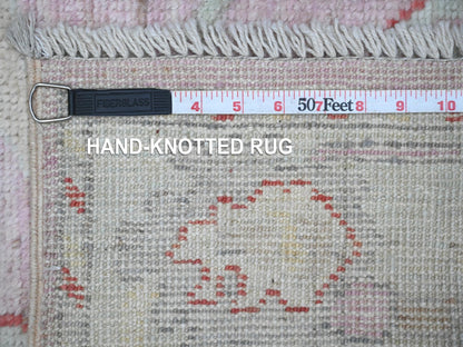 Pink 2'10" x 11'6" Oushak / Peshawar Hand knotted Wool Rug - Sku: O088821