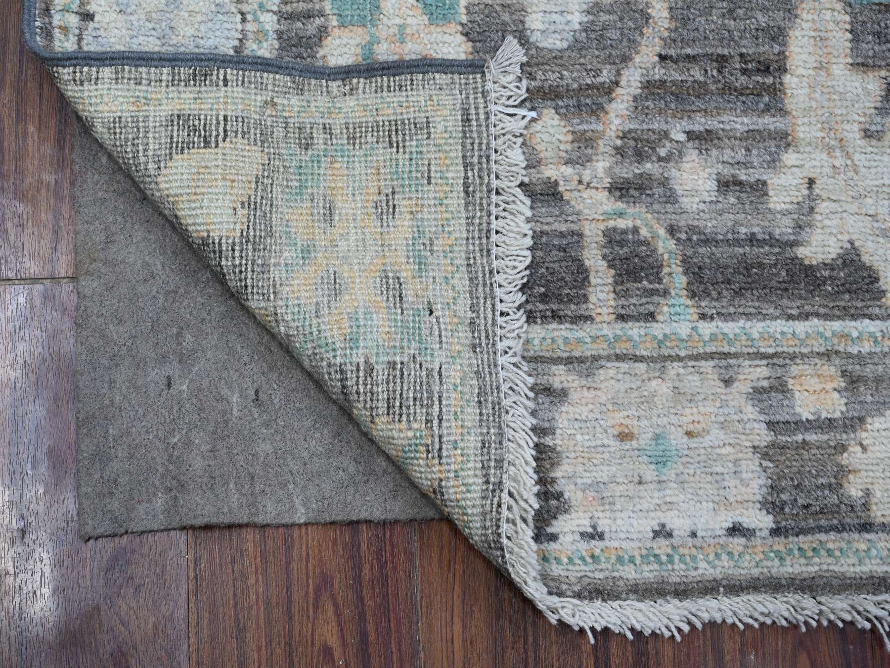 Oushak hand-knotted wool runner in Gray, 2'8" x 7'9", SKU O088832