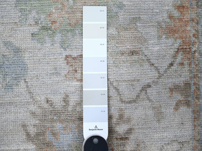 Grey 2'8" x 15'4" Oushak And Peshawar Hand knotted Wool Rug - Sku: O088834