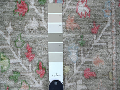 Oushak hand-knotted wool runner in Green, 2'9" x 11'10", SKU O088835