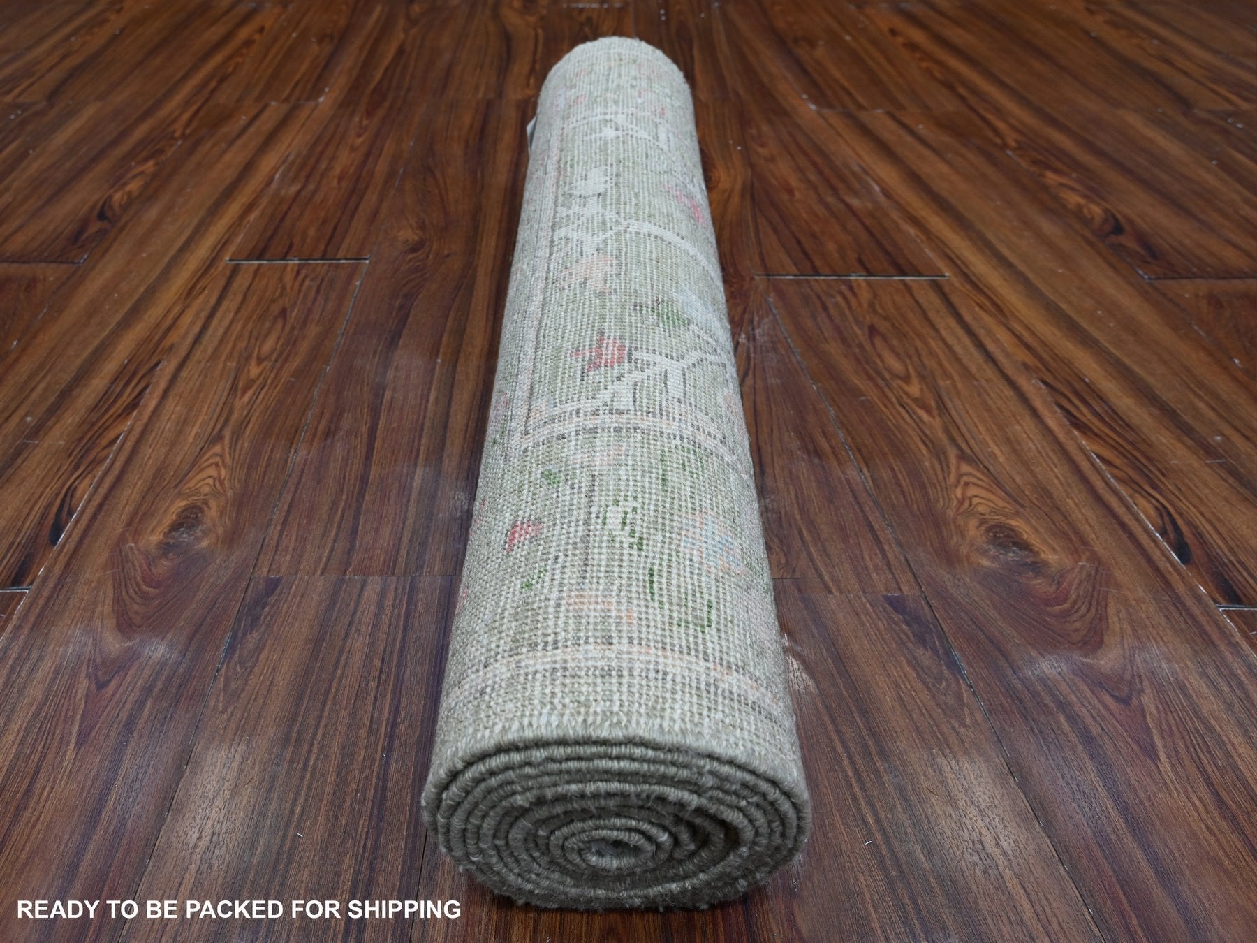 Oushak hand-knotted wool runner in Green, 2'9" x 11'10", SKU O088835