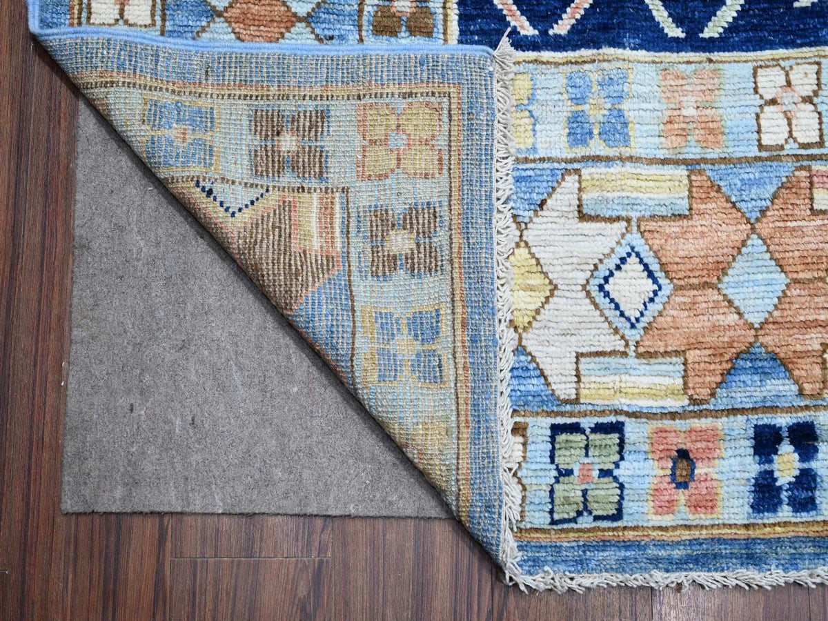 Oushak / Peshawar hand-knotted wool rug in Blue, 9'5" x 14'7", SKU O088843