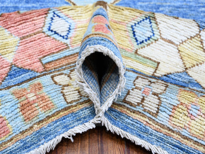 Oushak / Peshawar hand-knotted wool rug in Blue, 9'5" x 14'7", SKU O088843