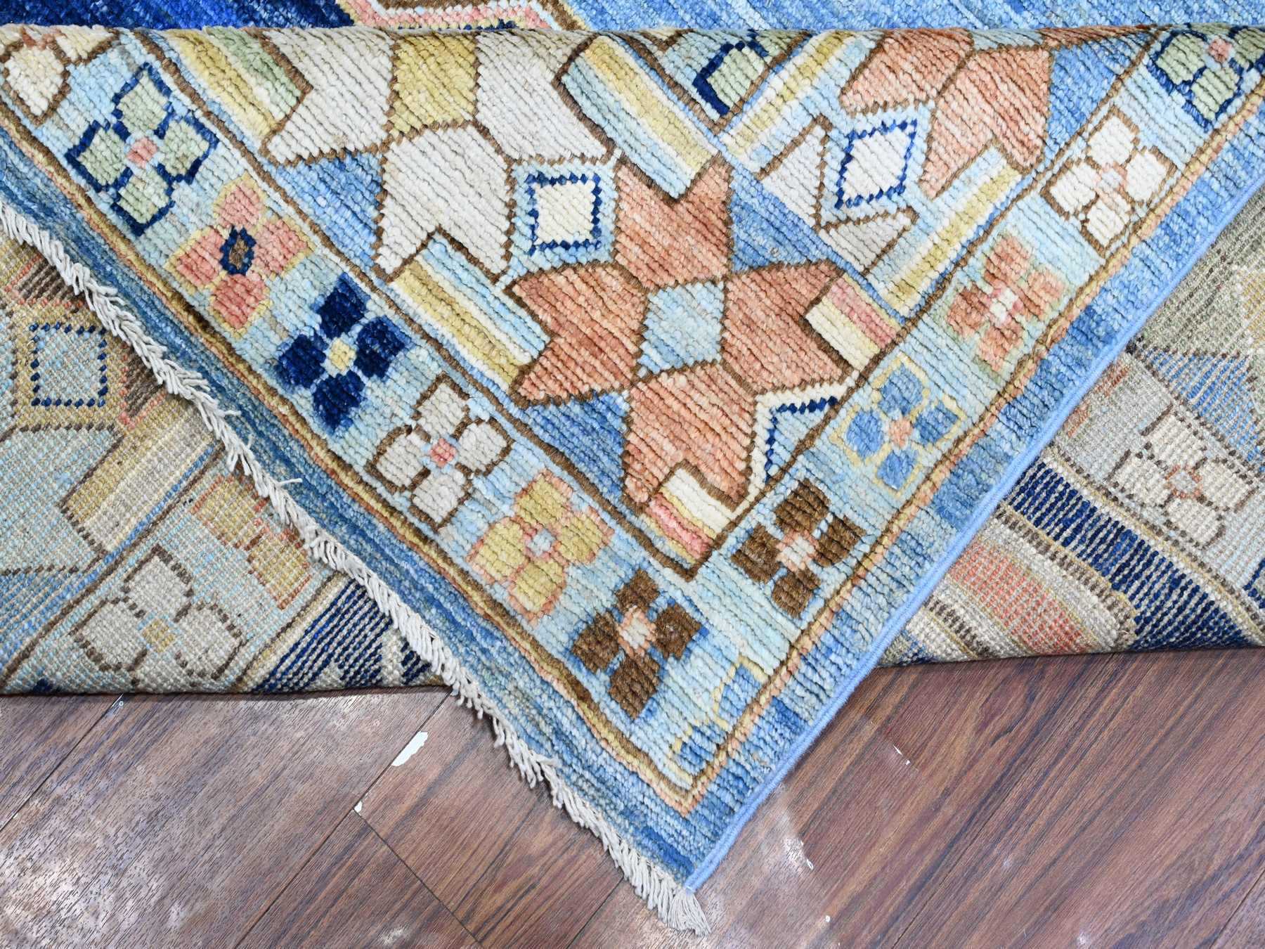 Oushak / Peshawar hand-knotted wool rug in Blue, 9'5" x 14'7", SKU O088843
