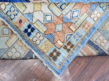 Oushak / Peshawar hand-knotted wool rug in Blue, 9'5" x 14'7", SKU O088843