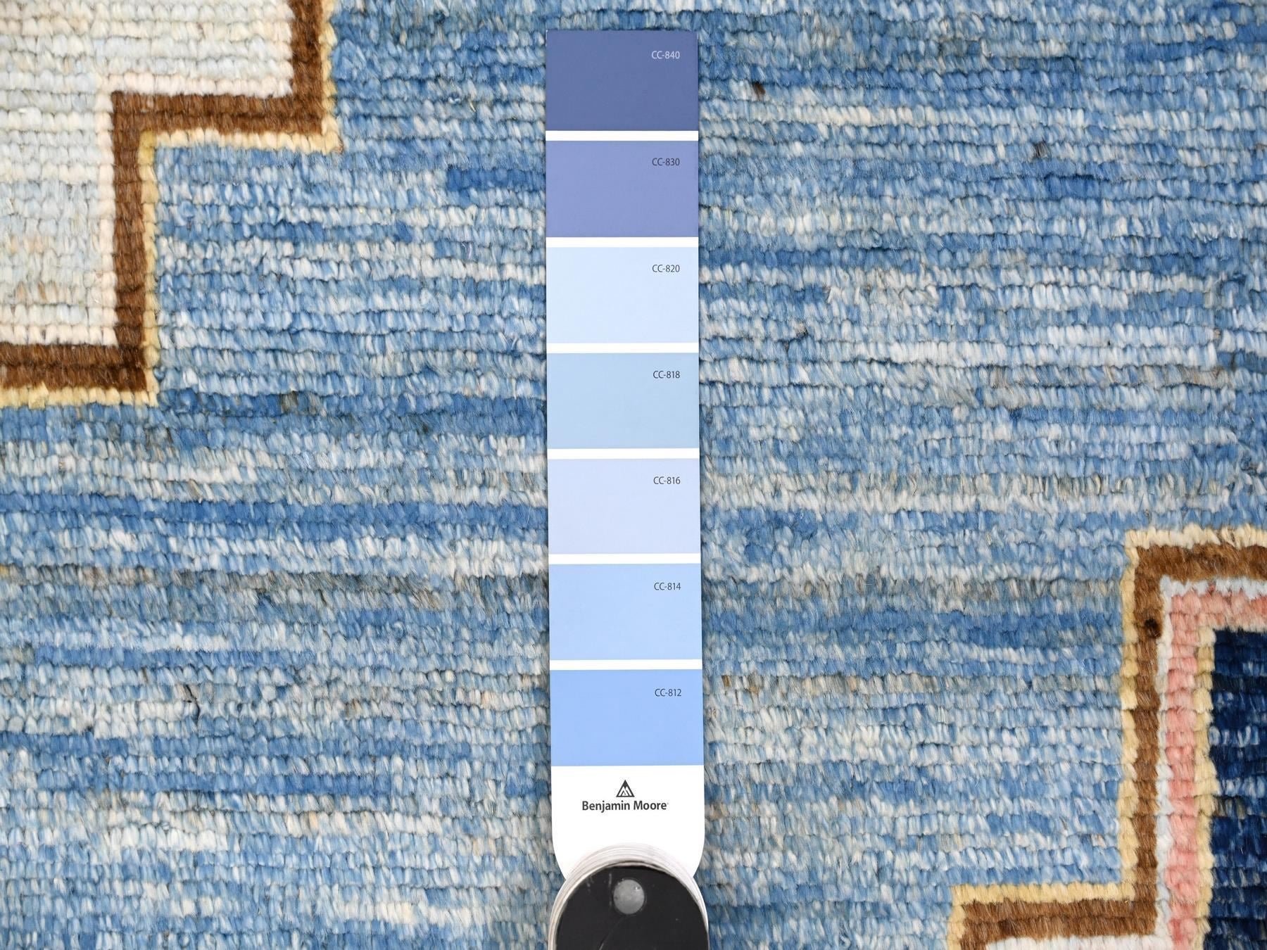 Oushak / Peshawar hand-knotted wool rug in Blue, 9'5" x 14'7", SKU O088843