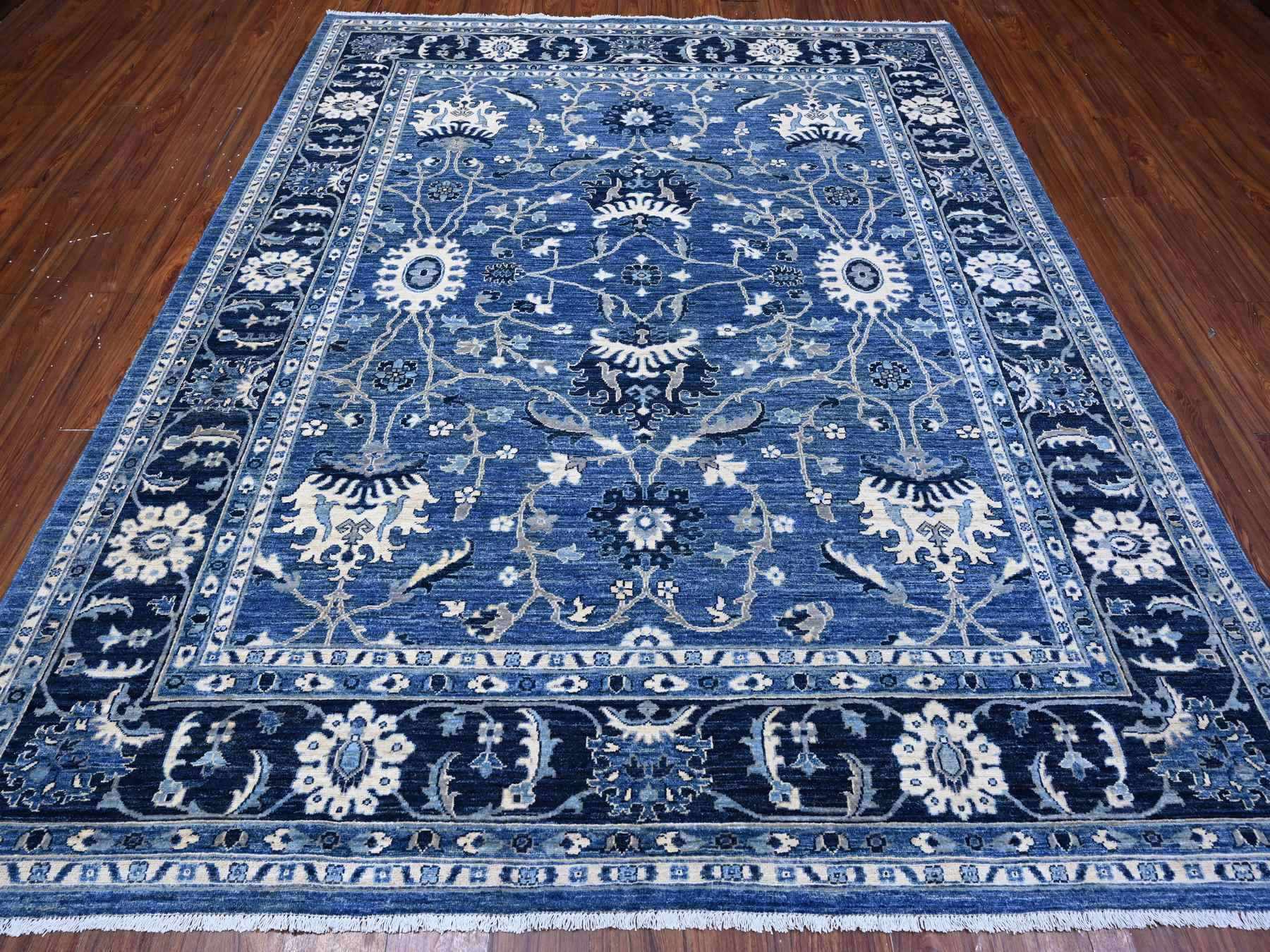 Mahal Oushak / Peshawar hand-knotted wool rug in Blue, 8'1" x 9'8", SKU O088846