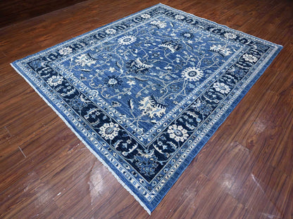 Mahal Oushak / Peshawar hand-knotted wool rug in Blue, 8'1" x 9'8", SKU O088846