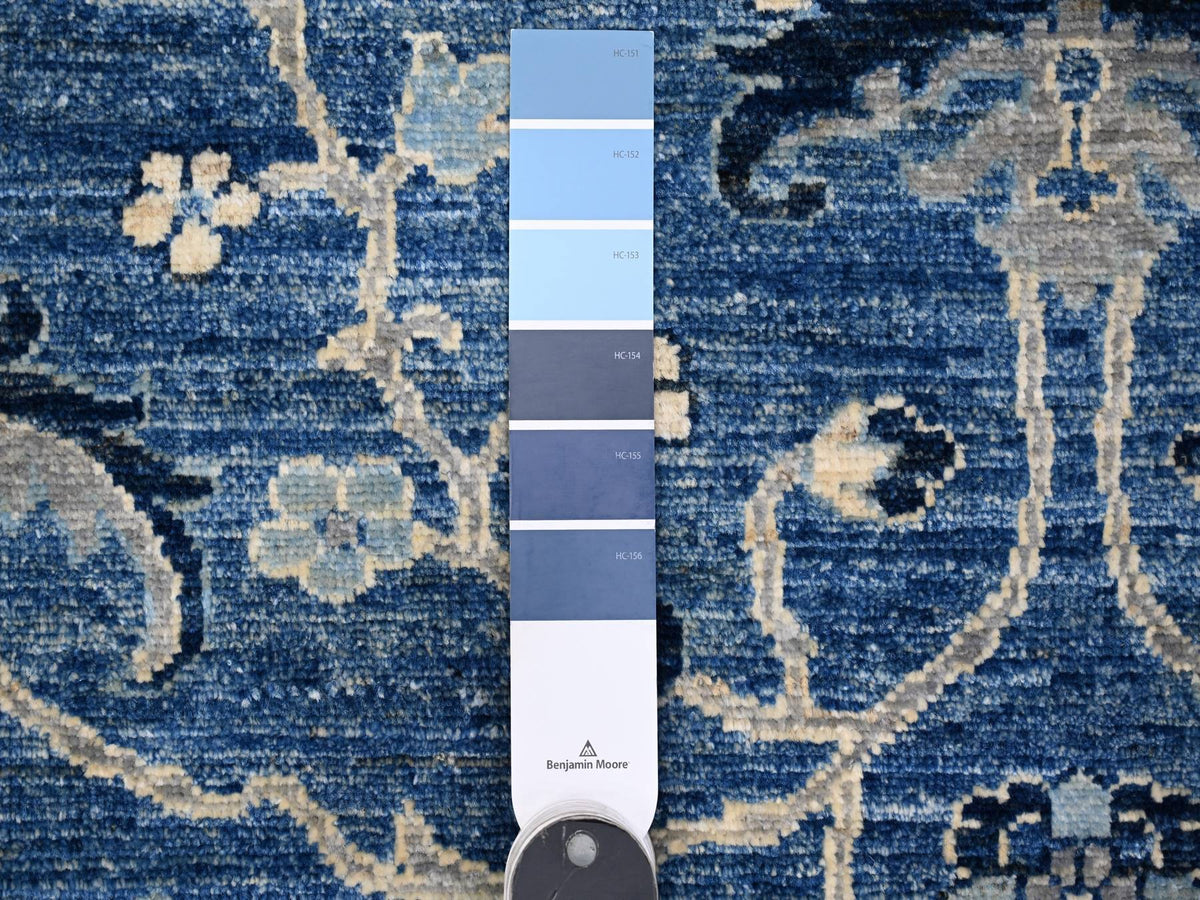 Mahal Oushak / Peshawar hand-knotted wool rug in Blue, 8'1" x 9'8", SKU O088846