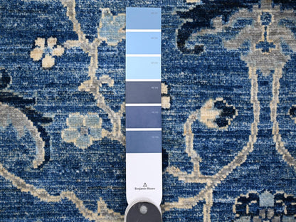 Mahal Oushak / Peshawar hand-knotted wool rug in Blue, 8'1" x 9'8", SKU O088846