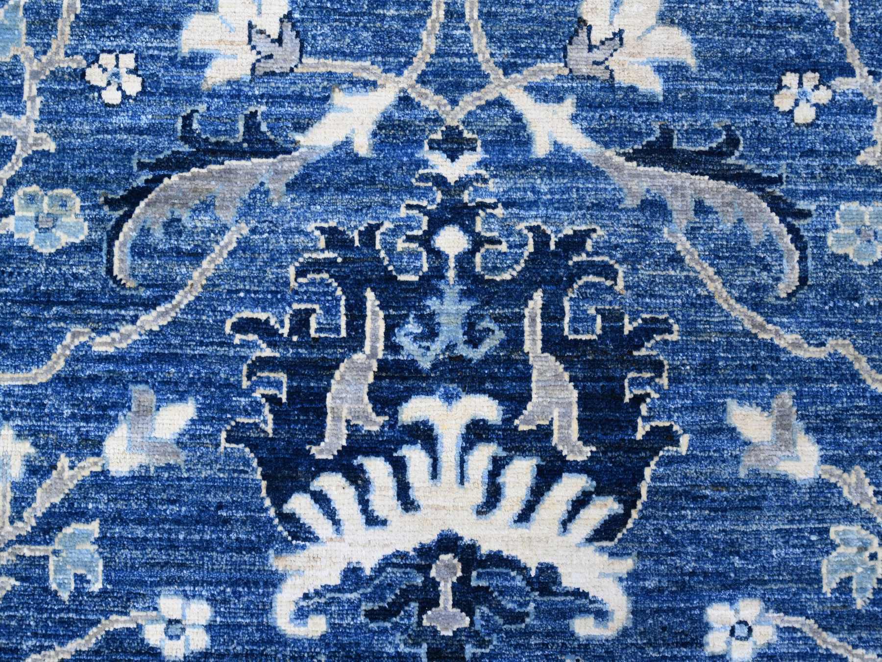Mahal Oushak / Peshawar hand-knotted wool rug in Blue, 8'1" x 9'8", SKU O088846