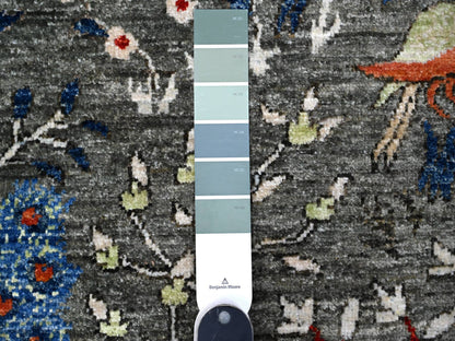Grey 7'9" x 8'0" Oushak And Peshawar Hand knotted Wool Rug - Sku: O088867