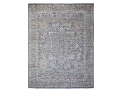 Grey 12'3" x 15'5" Traditional Hand knotted Wool Rug - Sku: O088870