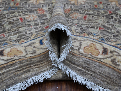 Grey 12'3" x 15'5" Traditional Hand knotted Wool Rug - Sku: O088870