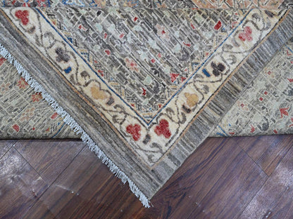 Grey 12'3" x 15'5" Traditional Hand knotted Wool Rug - Sku: O088870