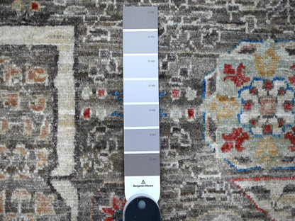 Grey 12'3" x 15'5" Traditional Hand knotted Wool Rug - Sku: O088870
