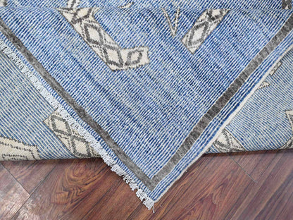Peshawar hand-knotted wool rug in Blue, 8'0" x 9'8", SKU O088871
