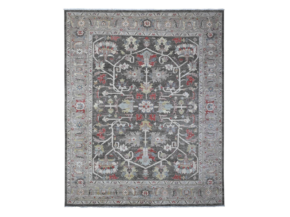 Heriz Traditional hand-knotted wool rug in Black, 7'11" x 9'7", SKU O088873