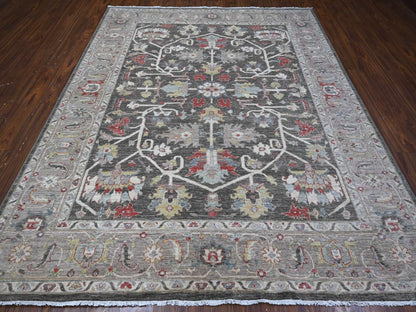 Heriz Traditional hand-knotted wool rug in Black, 7'11" x 9'7", SKU O088873