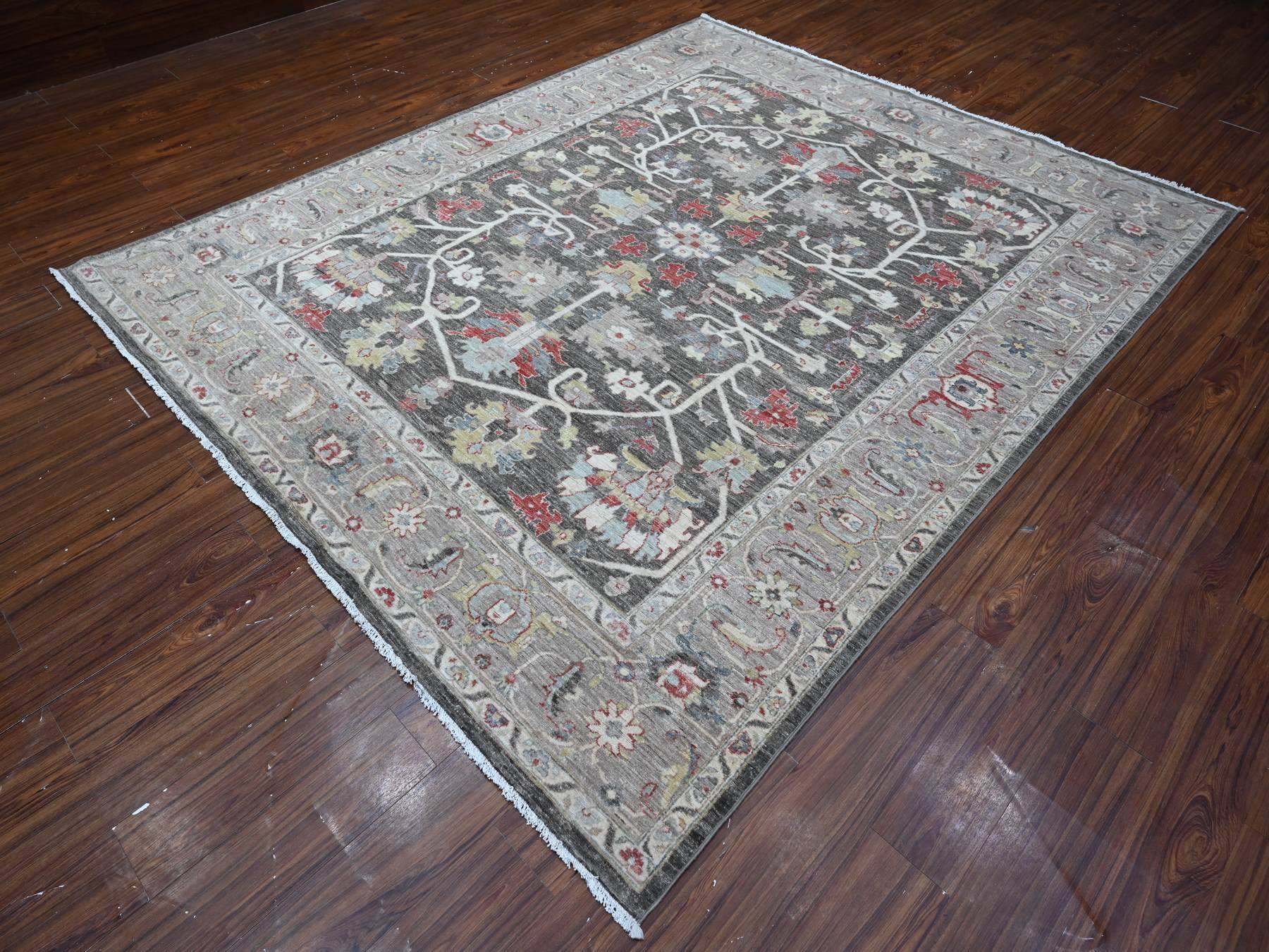 Heriz Traditional hand-knotted wool rug in Black, 7'11" x 9'7", SKU O088873