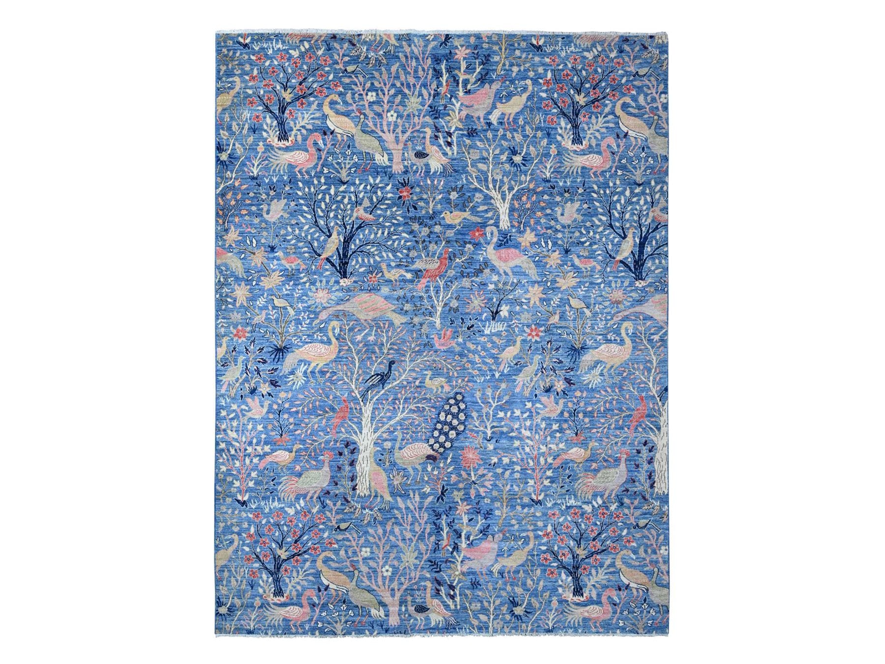 Peshawar hand-knotted wool rug in Blue, 9'0" x 11'10", SKU O088878