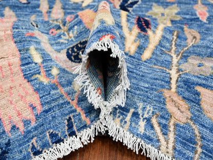 Blue 9'0" x 11'10" Oushak And Peshawar Hand knotted Wool Rug - Sku: O088878