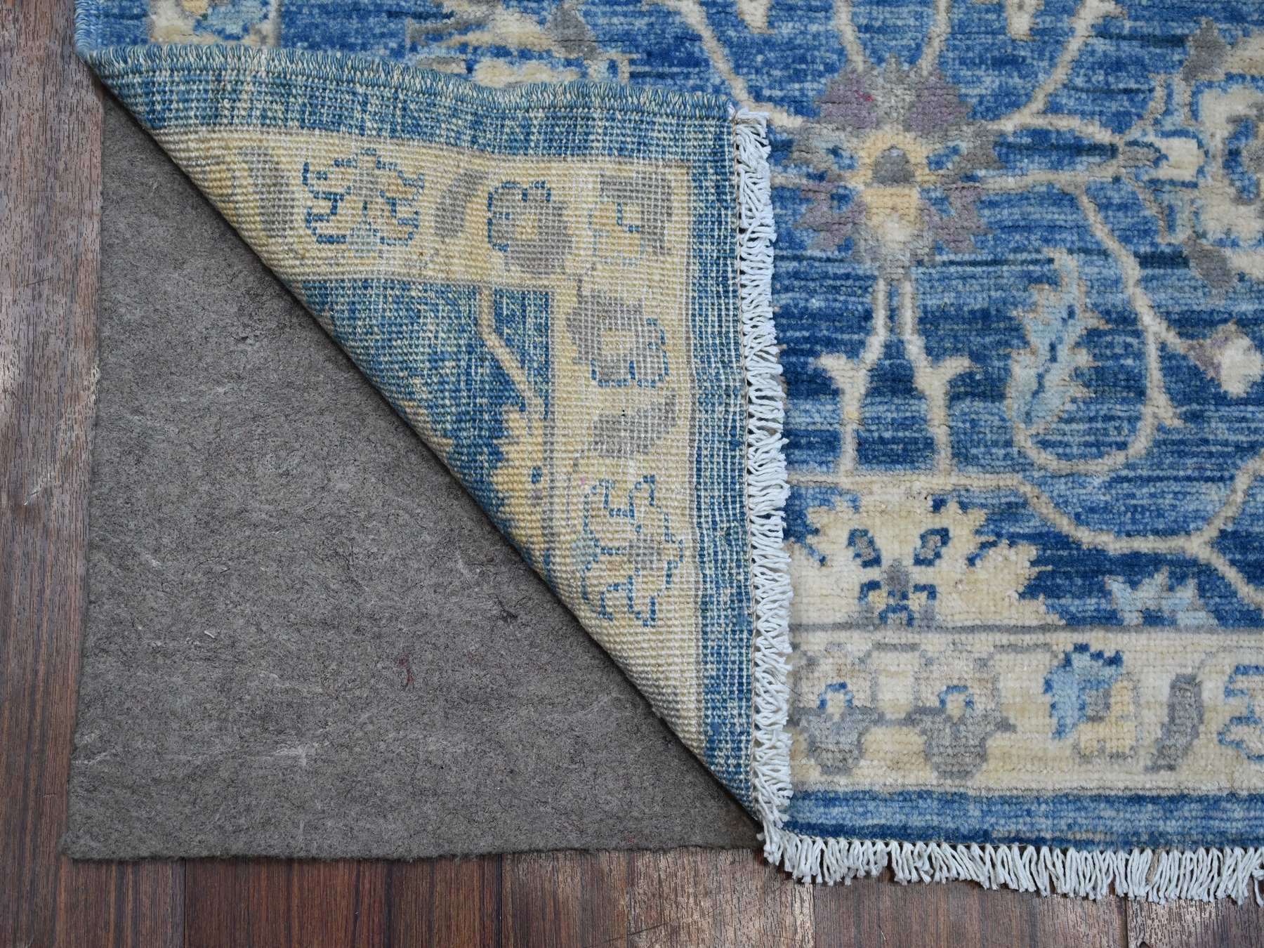 Peshawar hand-knotted wool runner in Blue, 2'7" x 11'8", SKU O088884