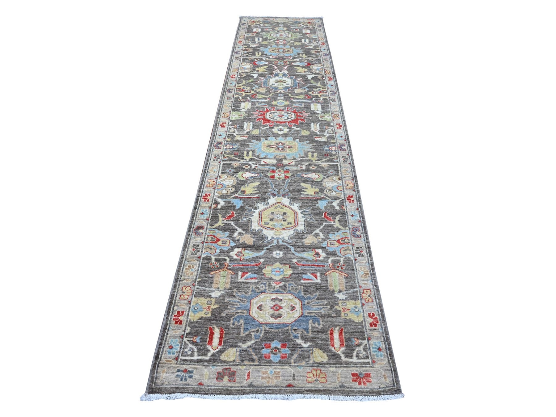Traditional hand-knotted wool runner in Black, 2'10" x 12'5", SKU O088887