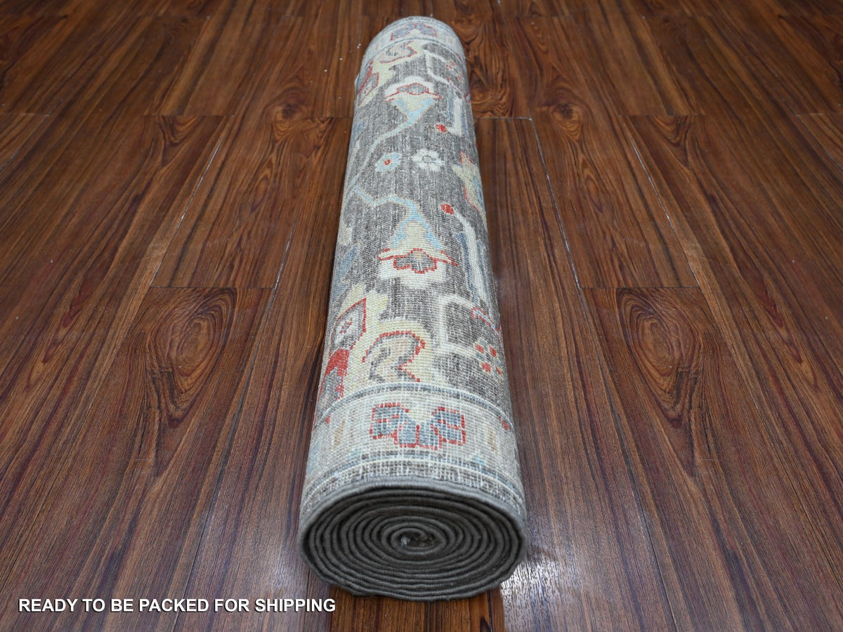 Traditional hand-knotted wool runner in Black, 2'10" x 12'5", SKU O088887