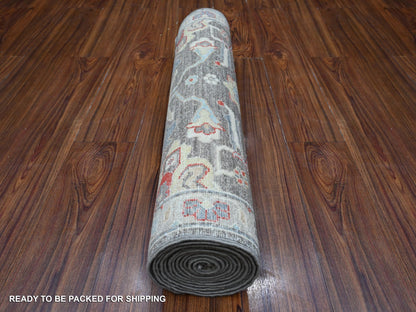 Traditional hand-knotted wool runner in Black, 2'10" x 12'5", SKU O088887