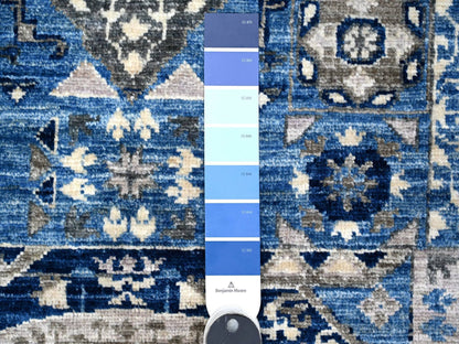 Blue 2'7" x 11'9" Mamluk Hand knotted Wool Rug - Sku: O088892