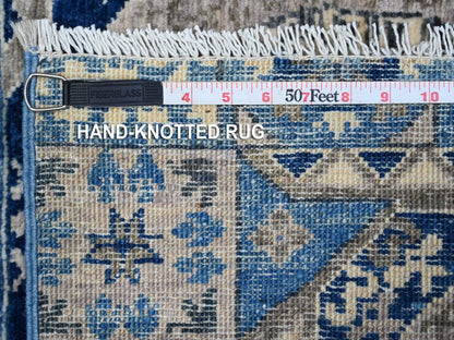 Blue 2'7" x 11'9" Mamluk Hand knotted Wool Rug - Sku: O088892
