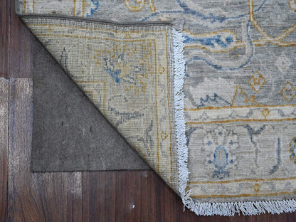 Grey 2'8" x 7'10" Oushak And Peshawar Hand knotted Wool Rug - Sku: O088898