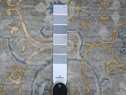 Grey 2'8" x 7'10" Oushak And Peshawar Hand knotted Wool Rug - Sku: O088898