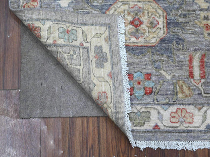 Grey 2'6" x 6'0" Tribal & Geometric Hand knotted Wool Rug - Sku: O088905