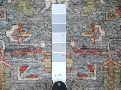 Grey 2'6" x 6'0" Tribal & Geometric Hand knotted Wool Rug - Sku: O088905