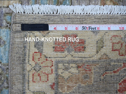 Grey 2'6" x 6'0" Tribal & Geometric Hand knotted Wool Rug - Sku: O088905